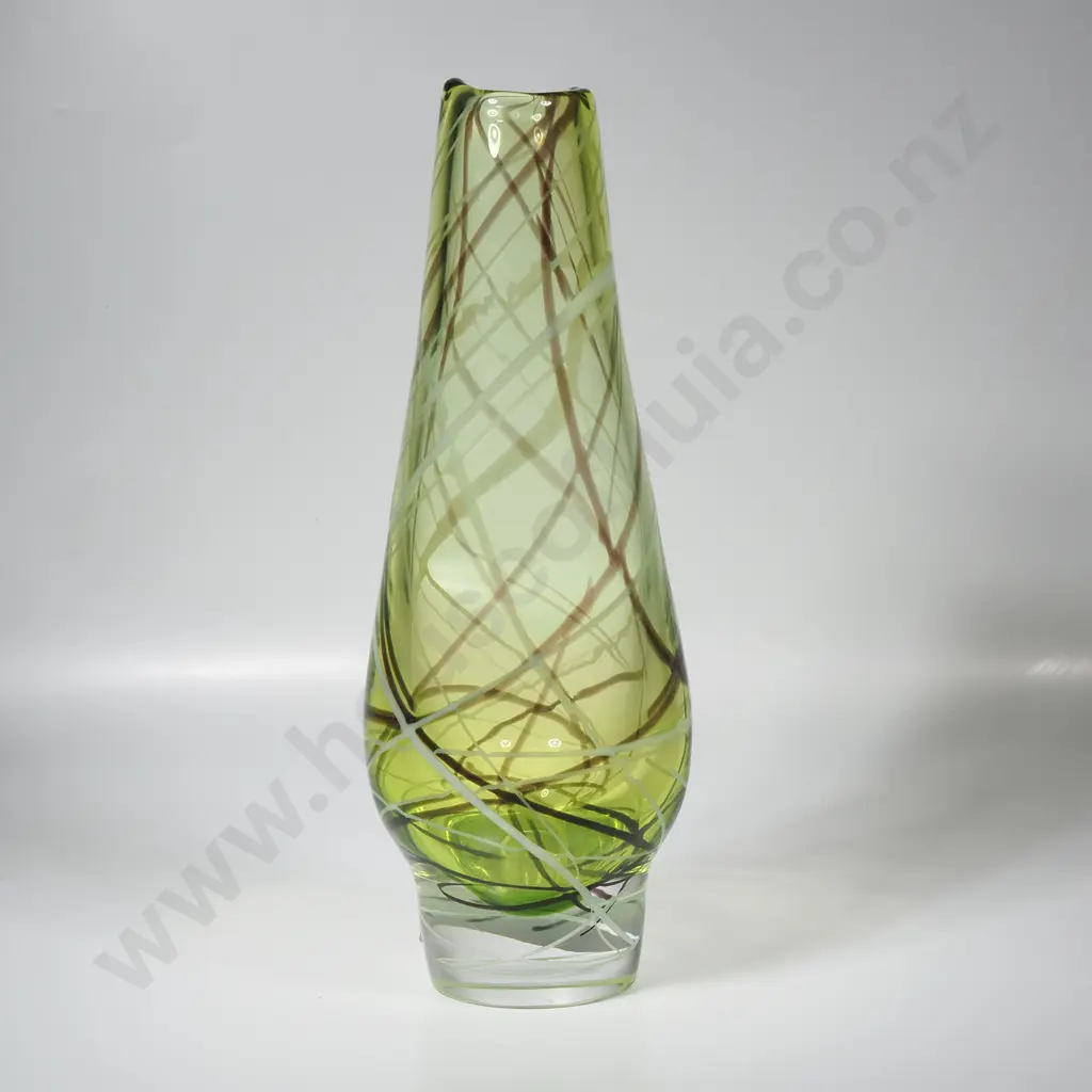 Vintage Flygsfors Sweden 'Flamingo' Art Glass Vase - Paul Kedelv des Image 1++