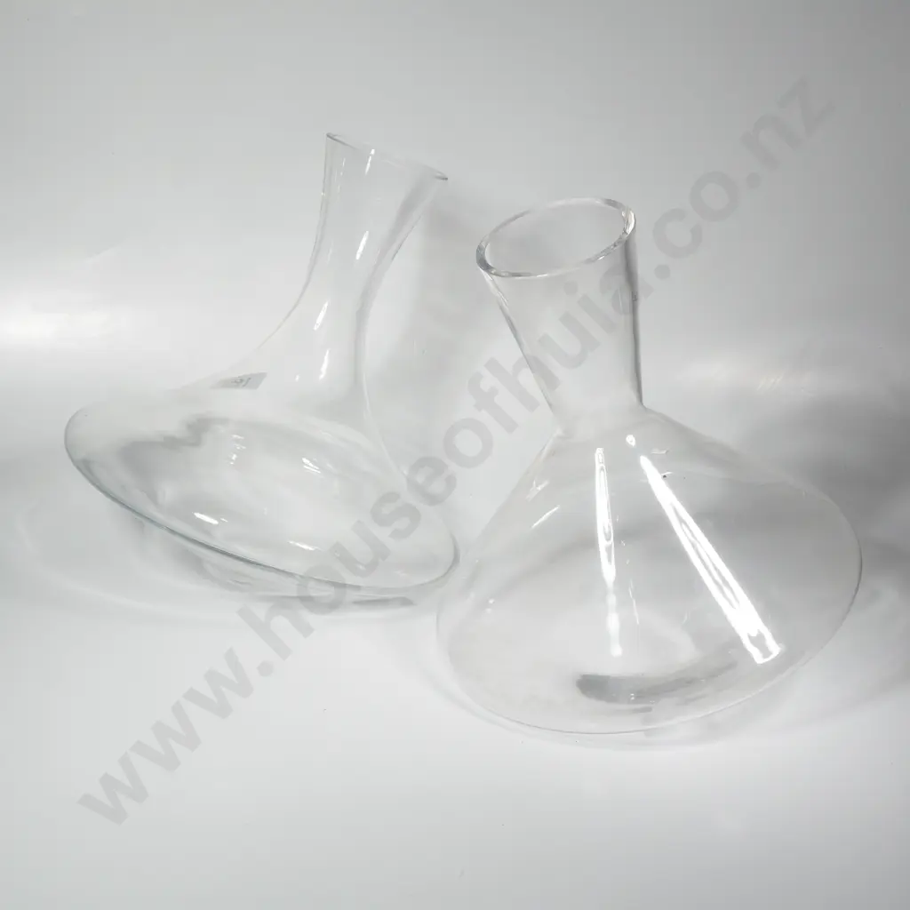 Two Gyroscopic or Rocking Decanters - One w Nude Logo Image 1++