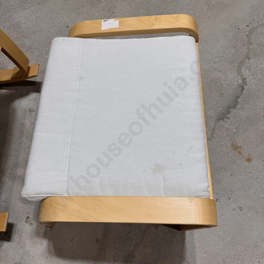 Pair of Poang Bentwood  Ikea Rocking Chairs & Footstools, Complete w Covers & Cushions Image 1++