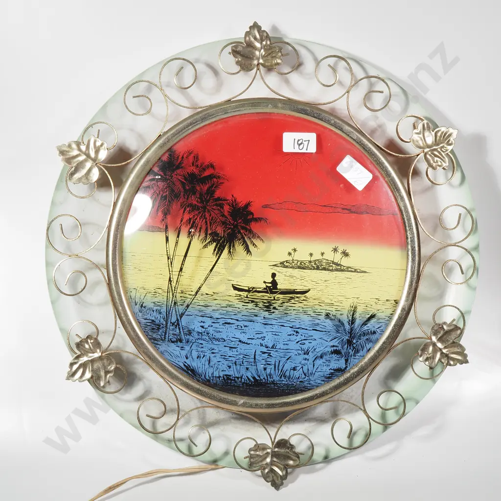 Vintage Pacific Island Theme Wall Lamp w Fittings Image 1++