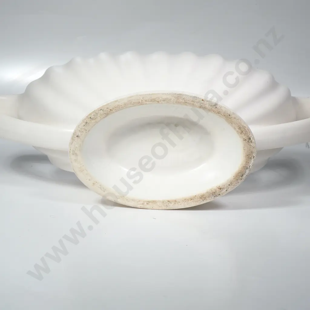 Ribbed Cream Dartmouth Double Handled Mantle Vase Image 1++