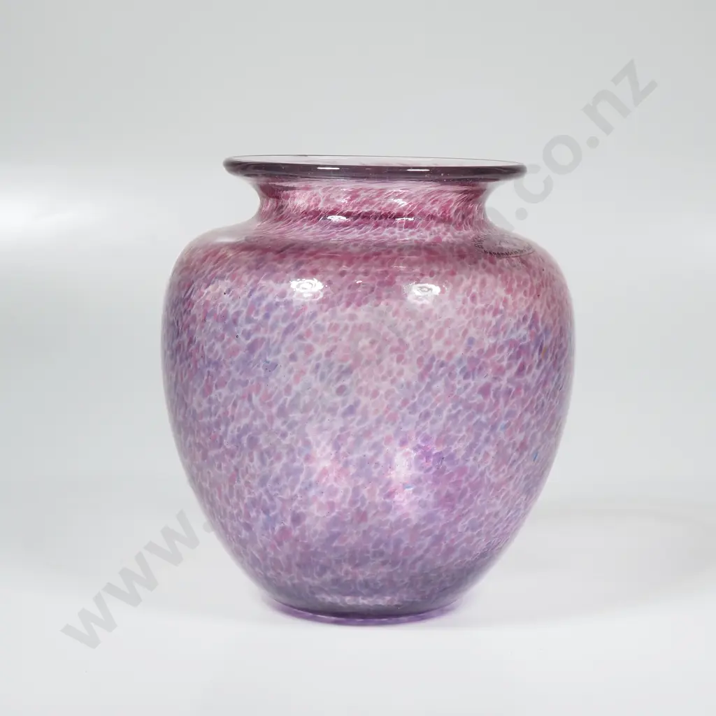 Hoglund Art Glass Vase w Purple Mottled Design Image 1++
