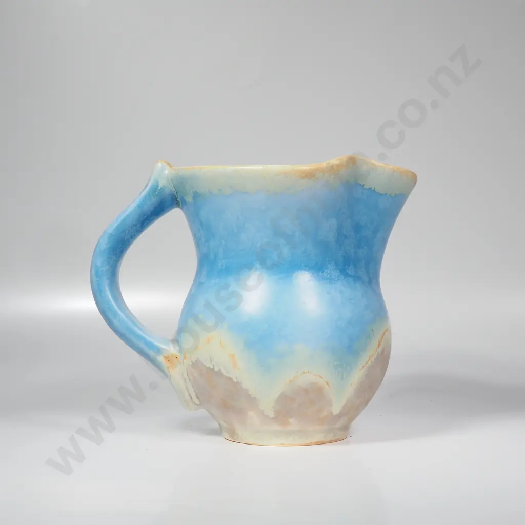 Beswick   Pottery Jug No. 292 w Mottled Drip Glaze in Brown & Blue Muted Tones Image 1++