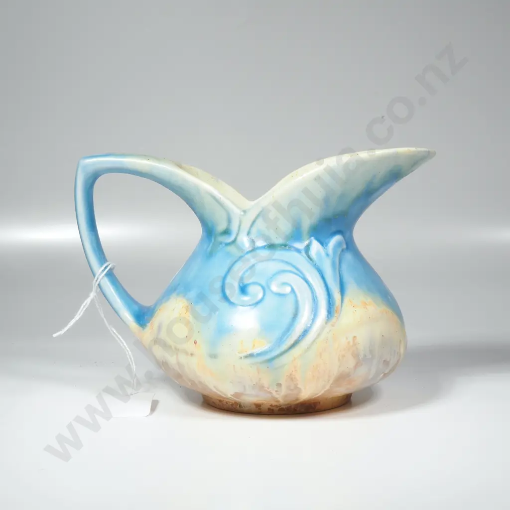 Beswick   Pottery Jug No. 136 w Mottled Drip Glaze in Blue, Green & Brown Image 1++