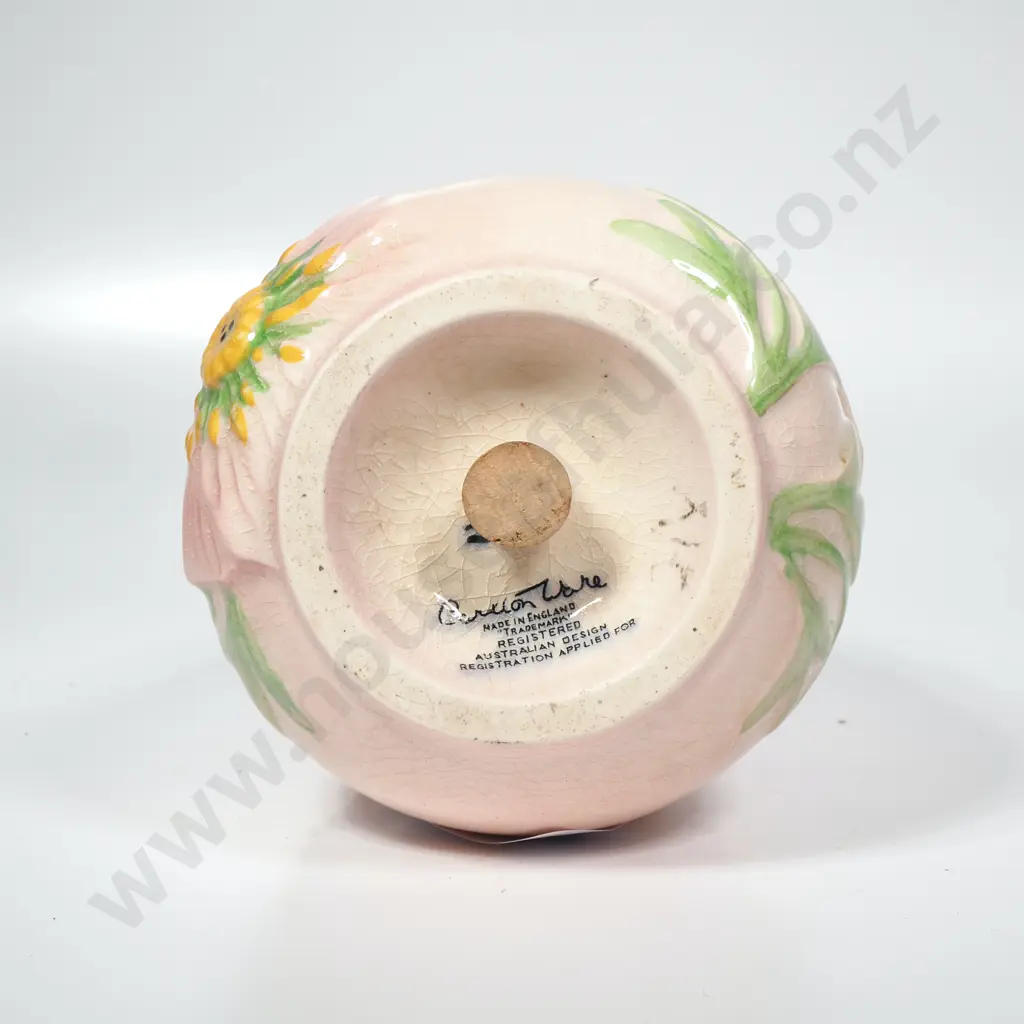 Unusual Carlton Ware Pink Buttercup Sugar Sifter, Circa 1936 w Raised Design Image 1++