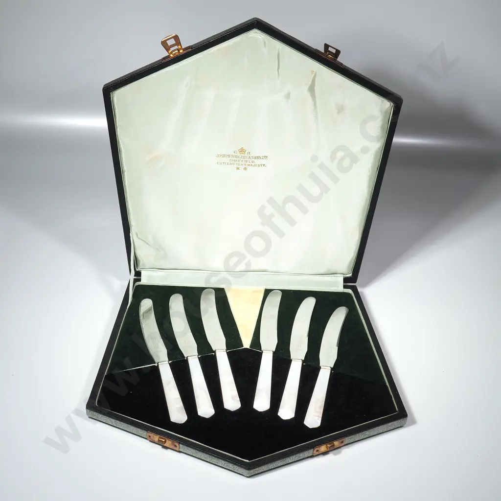 Cased Joseph Rodgers & Sons MOP Handle Knives Image 1++