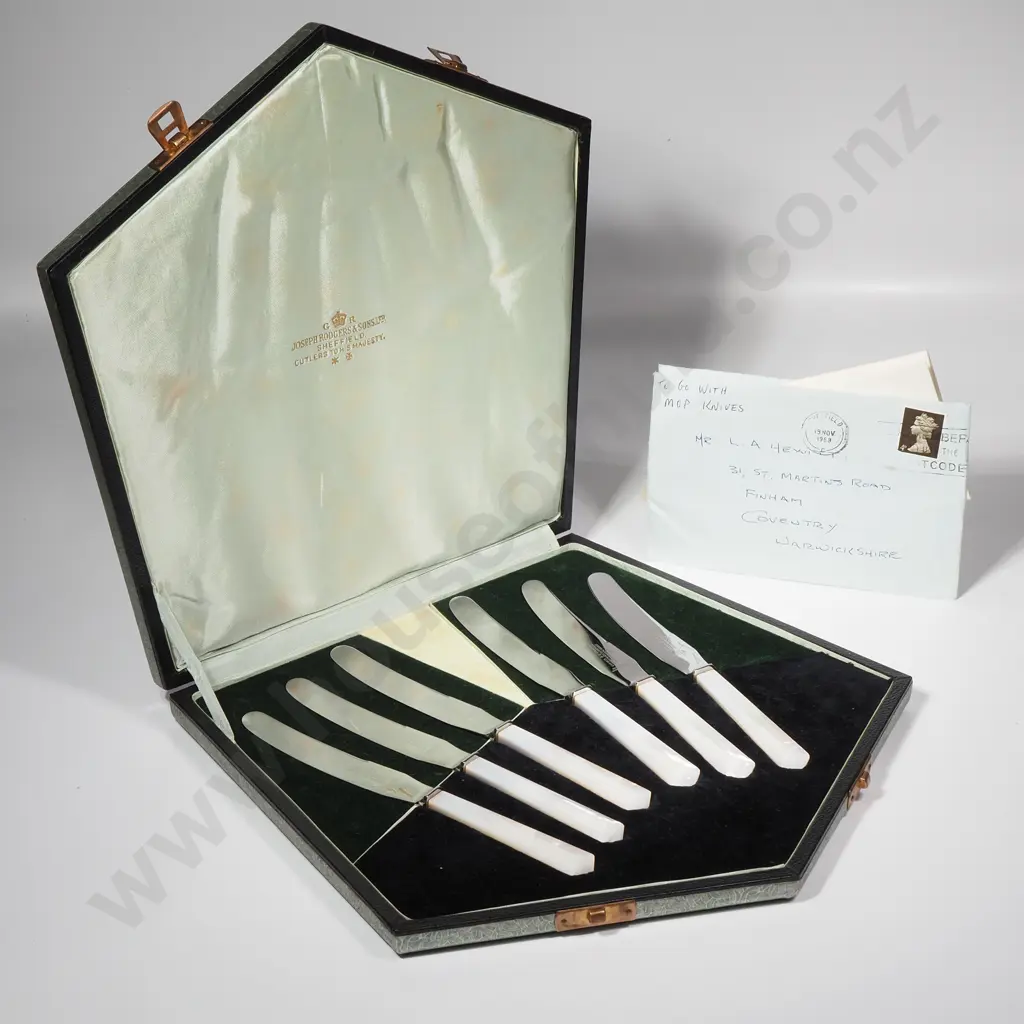 Cased Joseph Rodgers & Sons MOP Handle Knives Image 1++