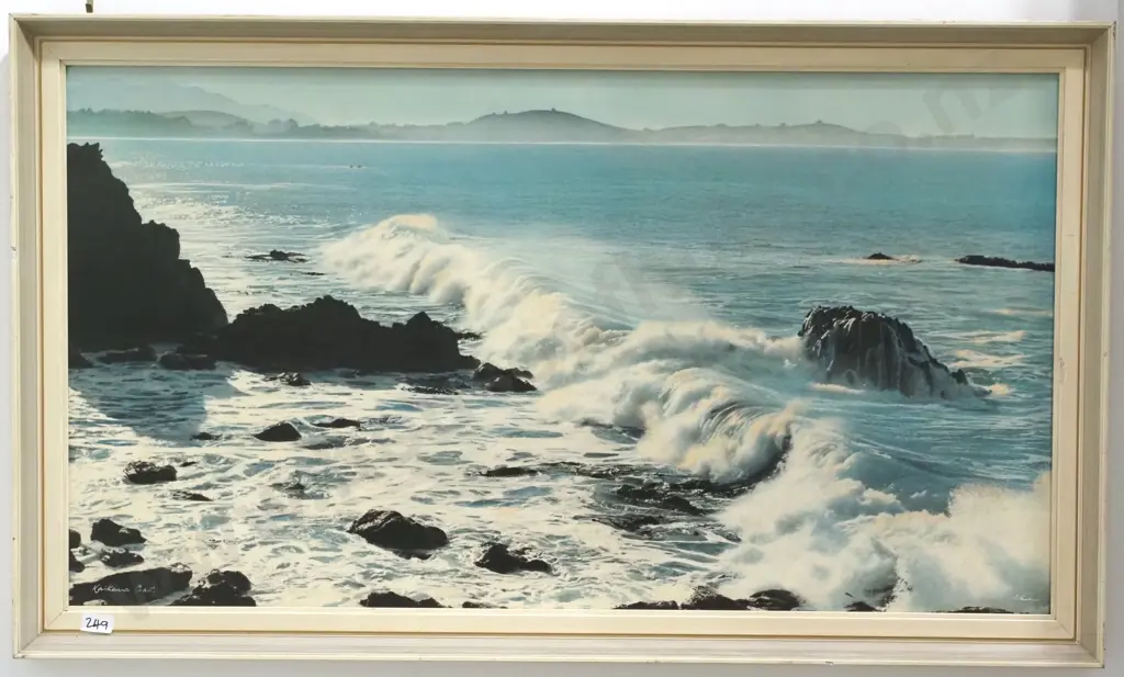Mid Century Modern Kaikōura Coast Vintage Hand Tinted Photograph by Whites Aviation Image 1++