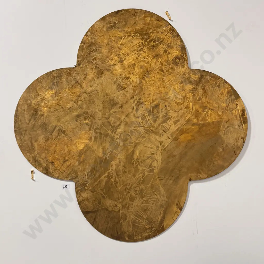 Large Shaped Quatrefoil Lacquered Brass Wall Hanging Image 1++