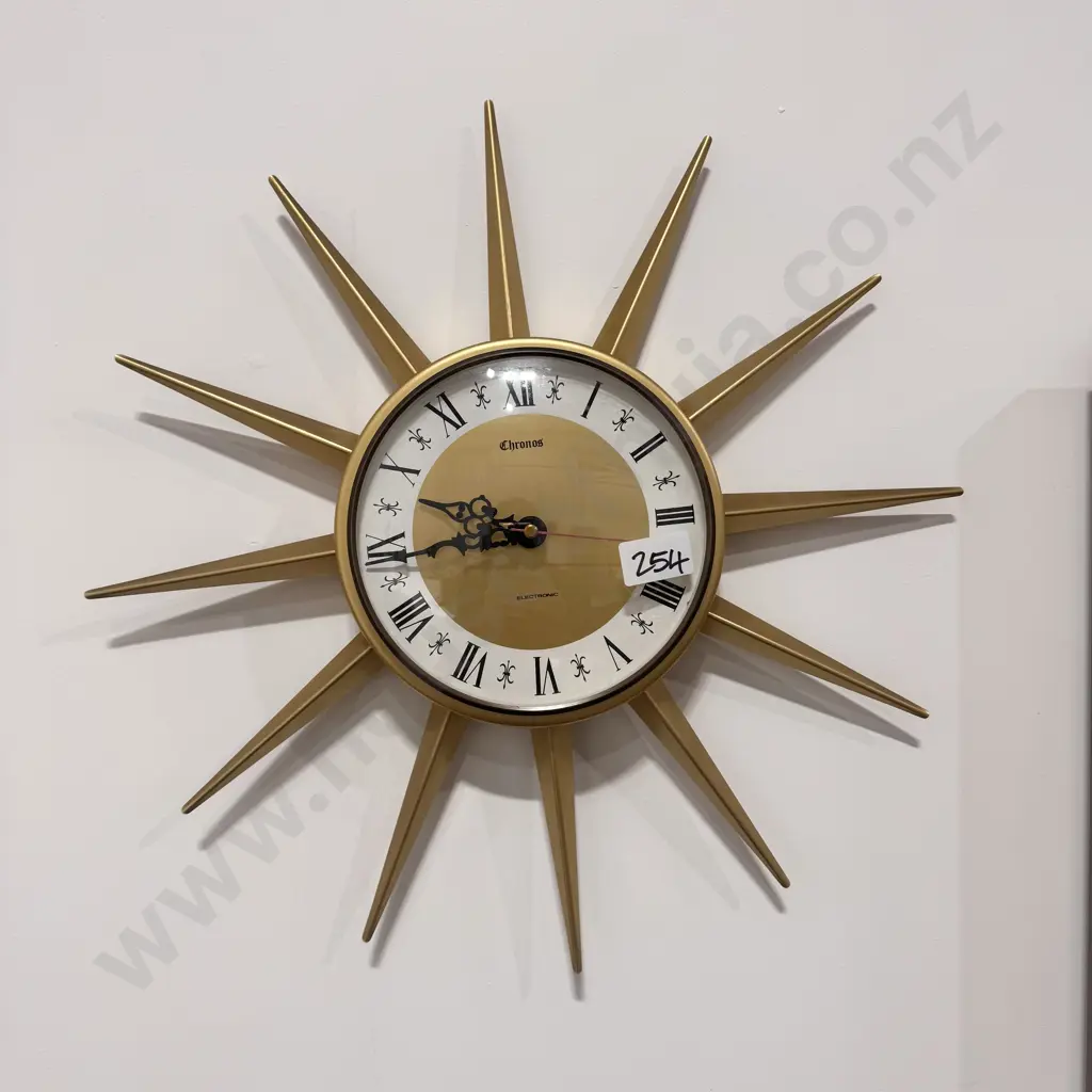 Vintage German Star Burst Chronos Wall Clock - Kienzle Movement Image 1++