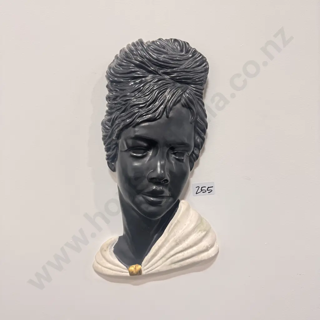 Vintage Chalkware Lady Head Wall Plaque Image 1++