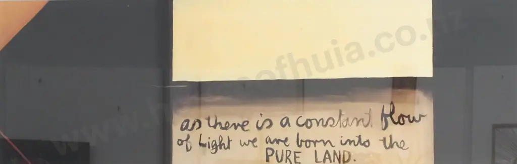 Colin McCahon ( 1919 - 1987) - 'As there is a constant flow of light we are born into the pure land', Print Image 1++