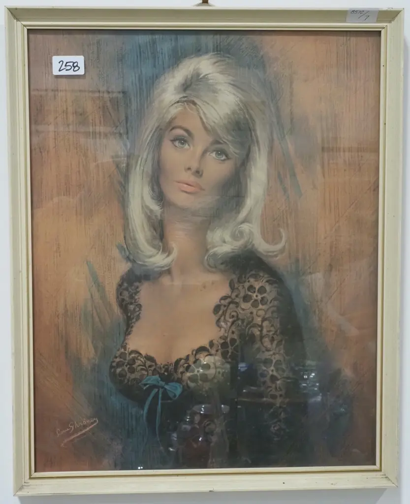 Louis Shabner - 1960s Blonde Lady in Lace Framed Print Image 1++