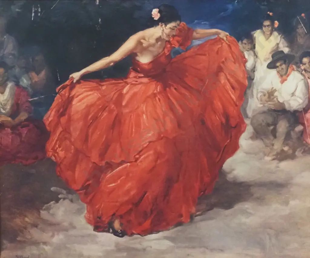 Francisco Rodriguez Sanchez Clement - 'The Red Dress', Print Image 1++