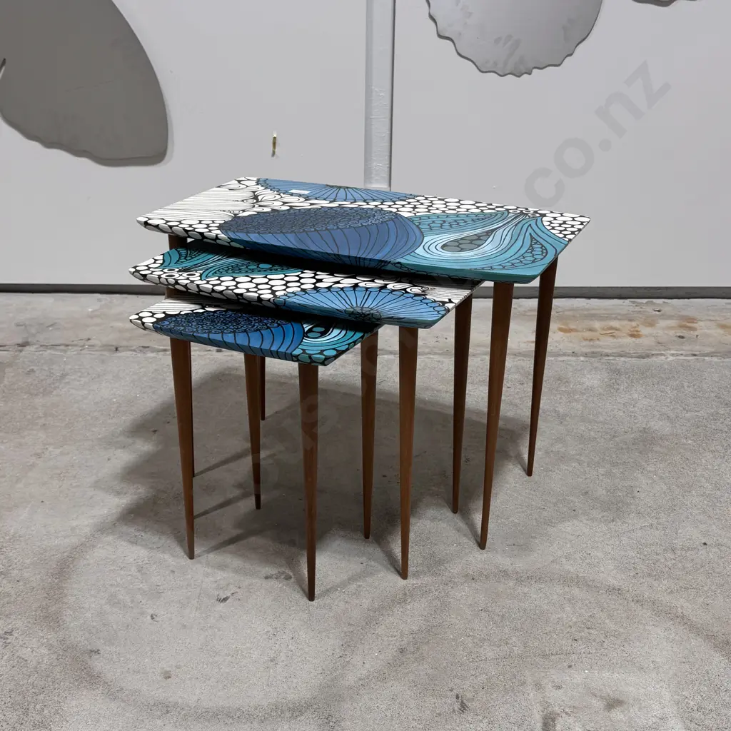 Mid Century NZ Fowler Drummond & Waddell  Nesting Tables - Upcycled by Bye Bye Love Image 1++