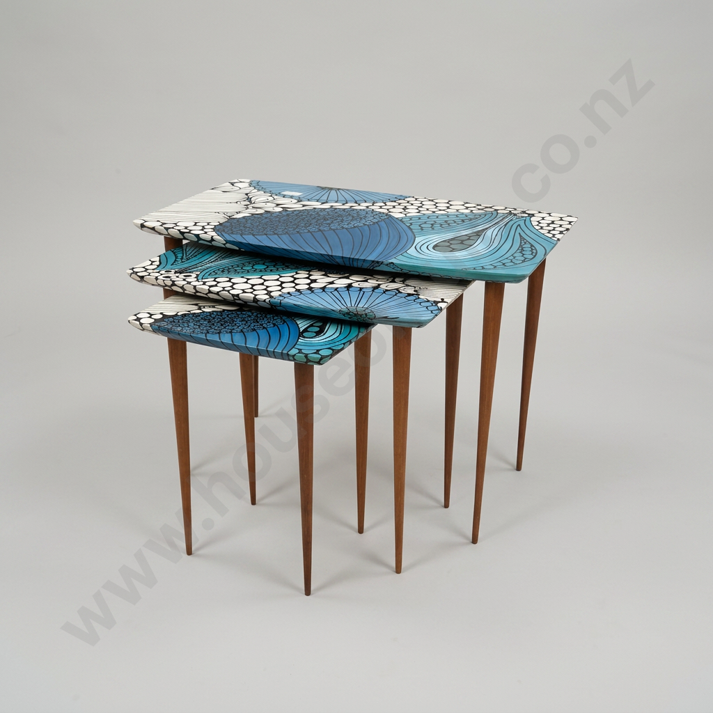 Mid Century NZ Fowler Drummond & Waddell  Nesting Tables - Upcycled by Bye Bye Love Image 1++