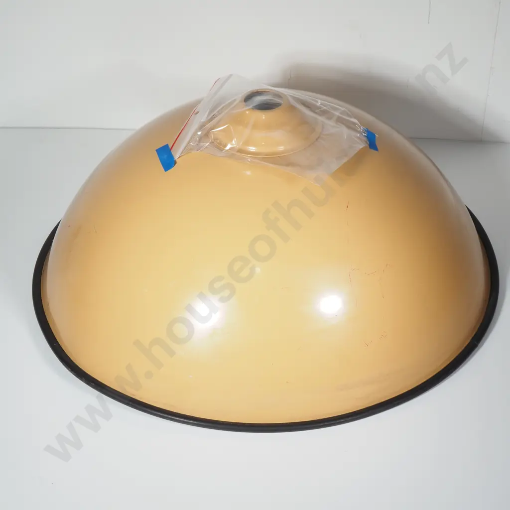 1970s Industrial Ceiling Light Shade - Enameled Aluminum Image 1++