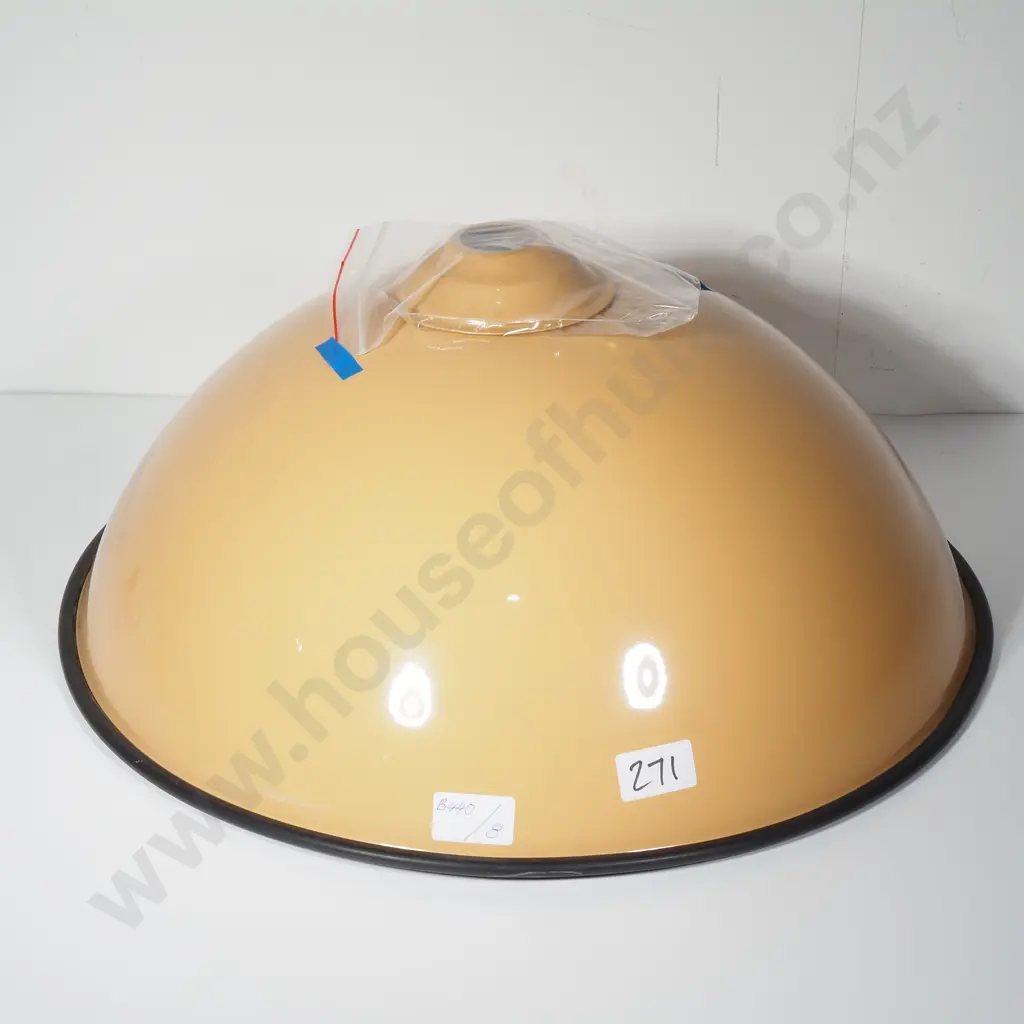 1970s Industrial Ceiling Light Shade - Enameled Aluminum Image 1++