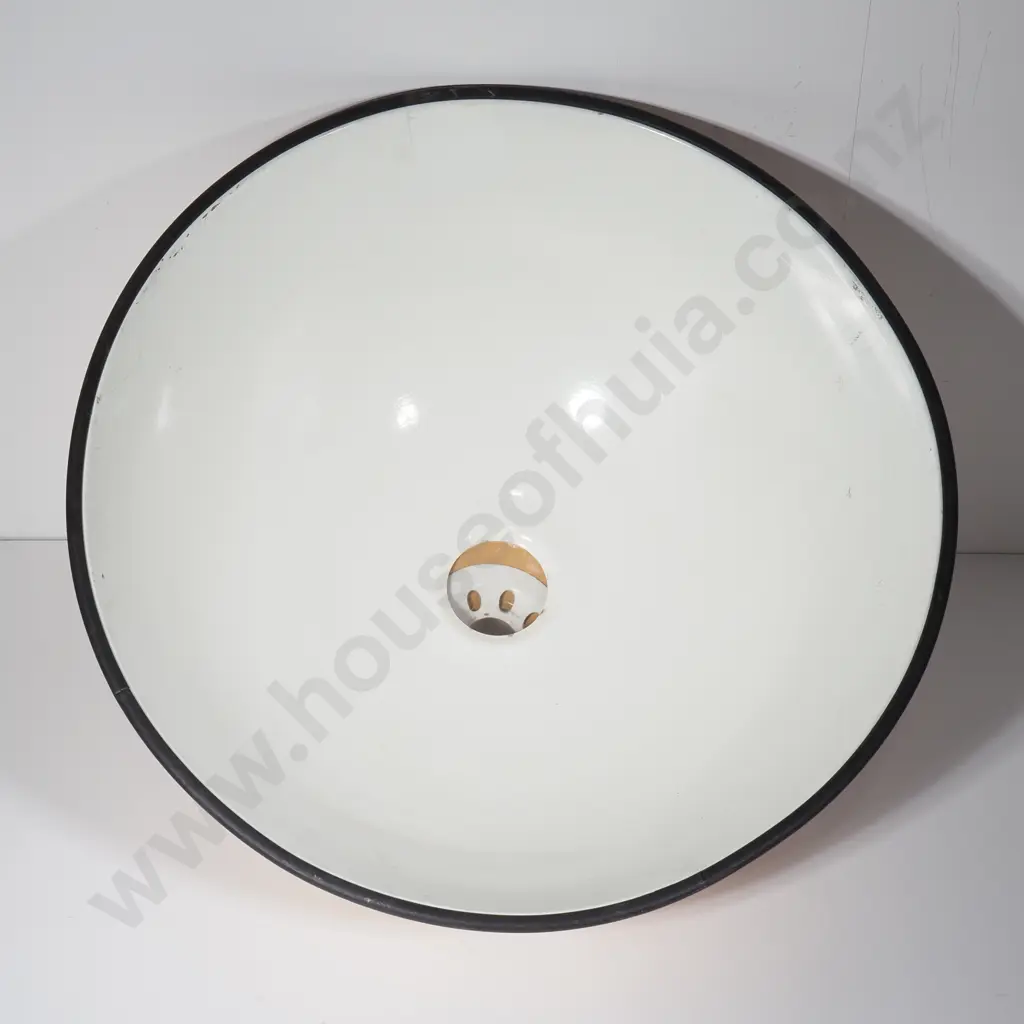 1970s Industrial Ceiling Light Shade - Enameled Aluminum Image 1++