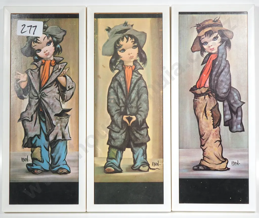 Three Prints - Iconic Hobo Moppet Series by the Mid Century Artist Eden Image 1++