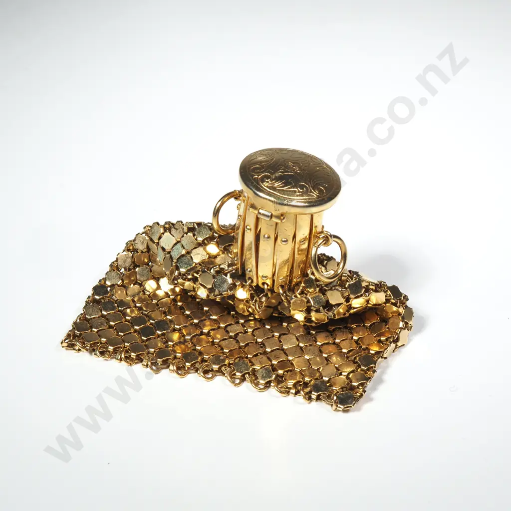 Vintage Oroton Gold Mesh Evening Bag w Kiss Lock Clasp & Gathered Styling Image 1++
