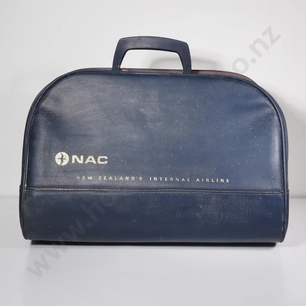 Vintage Blue NAC Crew Bag in Vinyl from the 1950s, Often Referred to as 'Grab Bags' Image 1++