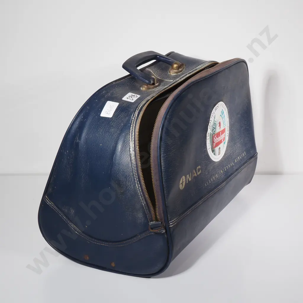 Vintage Blue NAC Crew Bag in Vinyl from the 1950s, Often Referred to as 'Grab Bags' Image 1++
