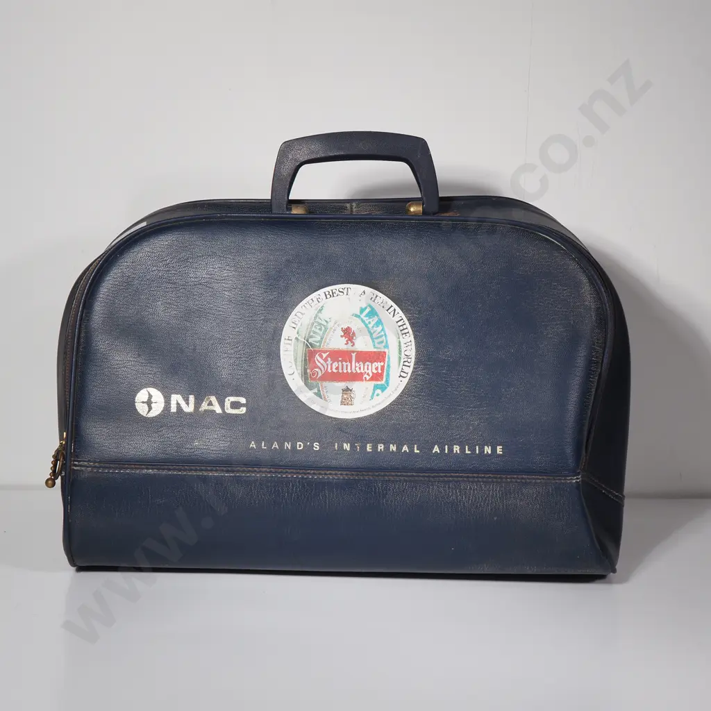 Vintage Blue NAC Crew Bag in Vinyl from the 1950s, Often Referred to as 'Grab Bags' Image 1++