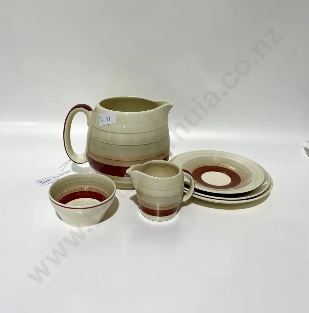 Updated: Collection of Susie Cooper Kestrel 1930’S Art Deco, Red Wedding Band Pattern Image 1++