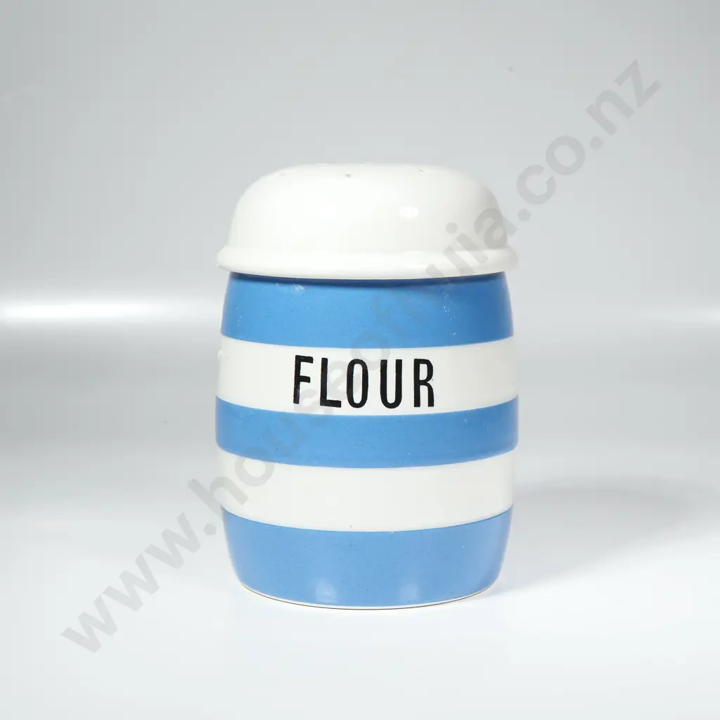 Vintage TG Green Blue & White  Cornish Kitchen Ware Flour Shaker Image 1++