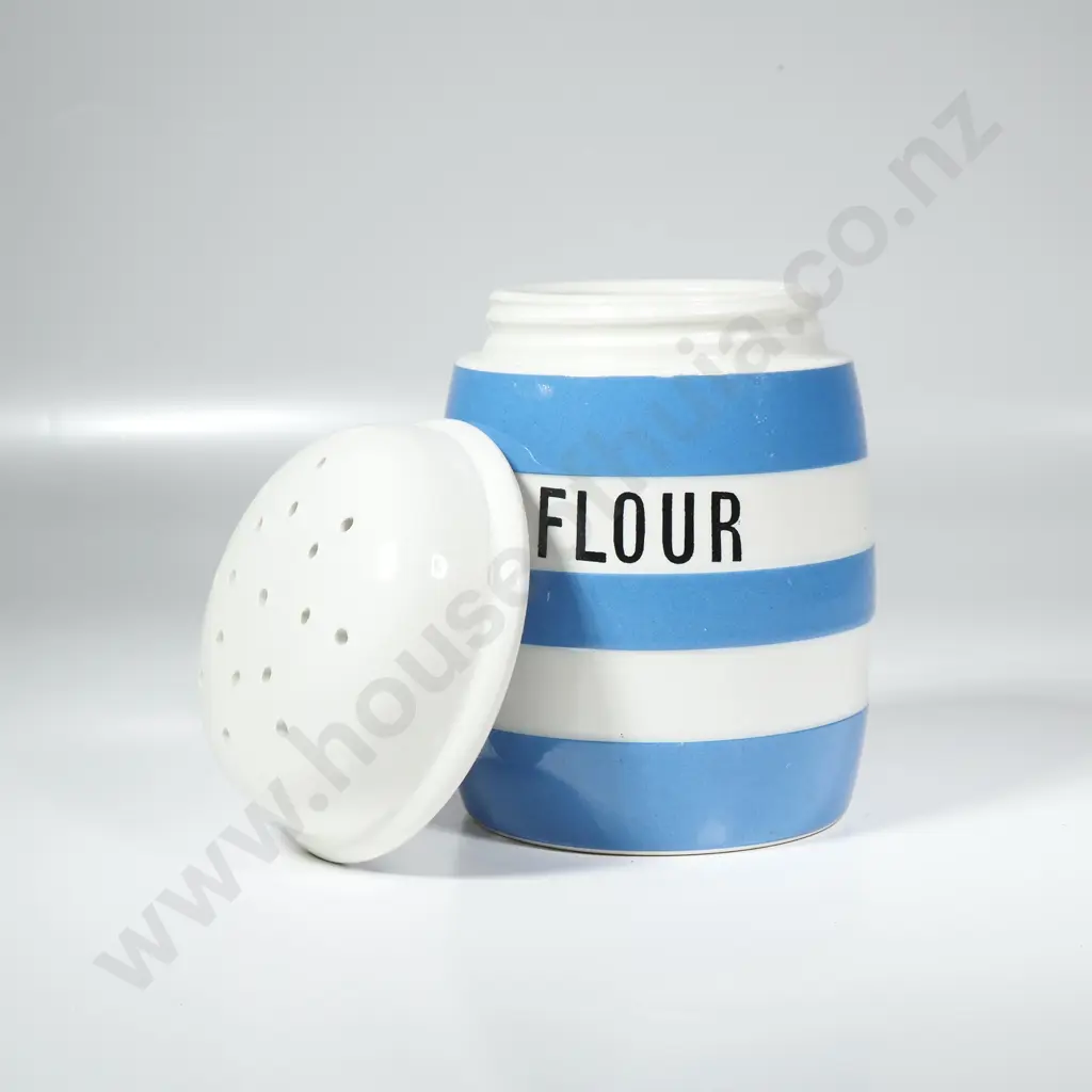 Vintage TG Green Blue & White  Cornish Kitchen Ware Flour Shaker Image 1++