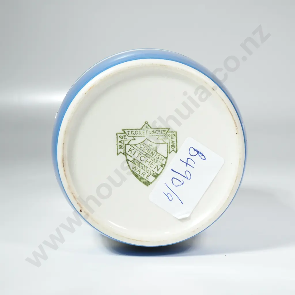 Vintage TG Green Blue & White  Cornish Kitchen Ware Flour Shaker Image 1++