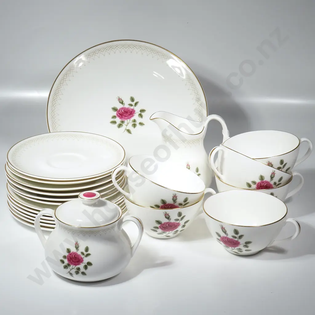 Royal Doulton Twenty Piece 'Sweetheart Rose' Tea Set Comprising Six Cups, Saucers & Plates & Sugar Bowl & Milk Jug Image 1++