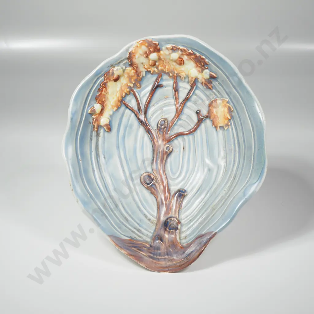 Vintage Carlton Ware Art Deco Dish in the Night Oak Pattern w Blue Ground Image 1++