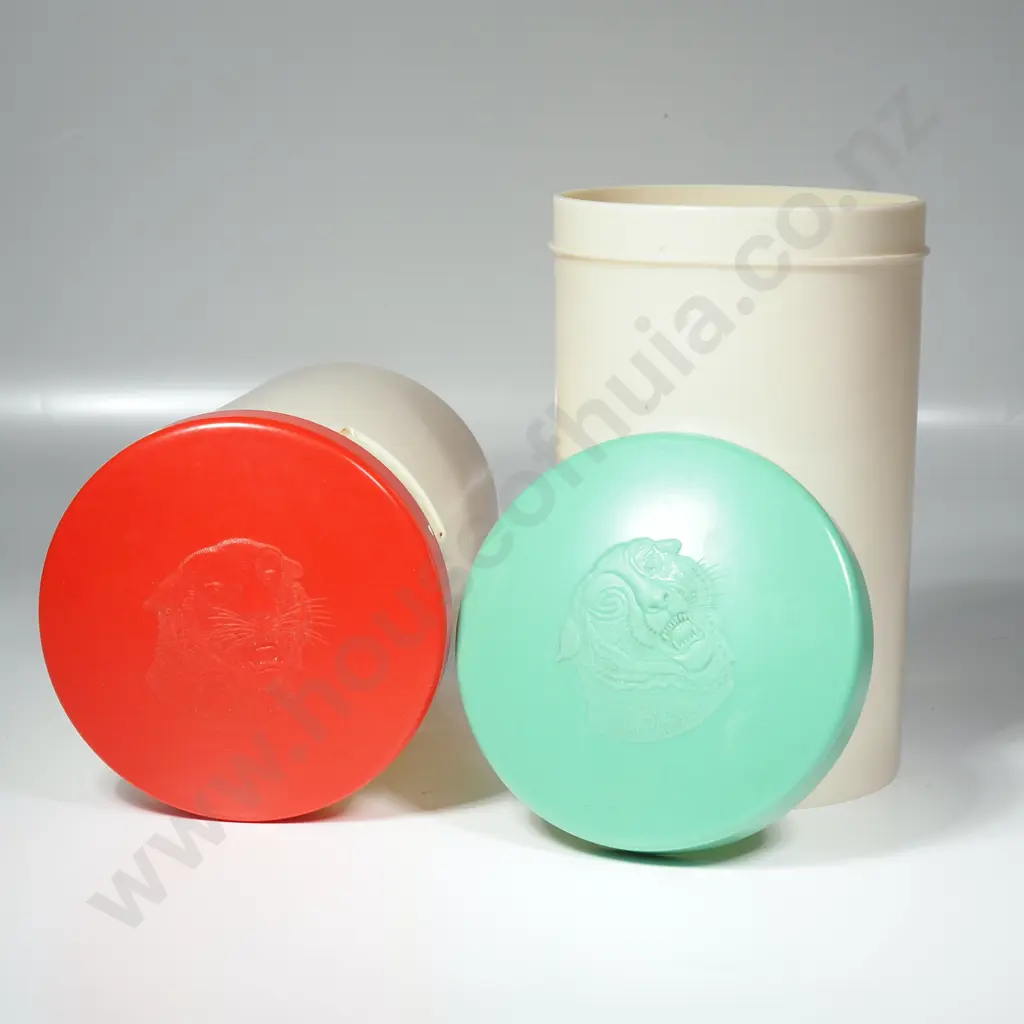 Pair of Vintage Plastic  Insulated Cannisters, Made by  Tiger Corporation, Originally  Kikuchi Seisakusho Corporation Image 1++
