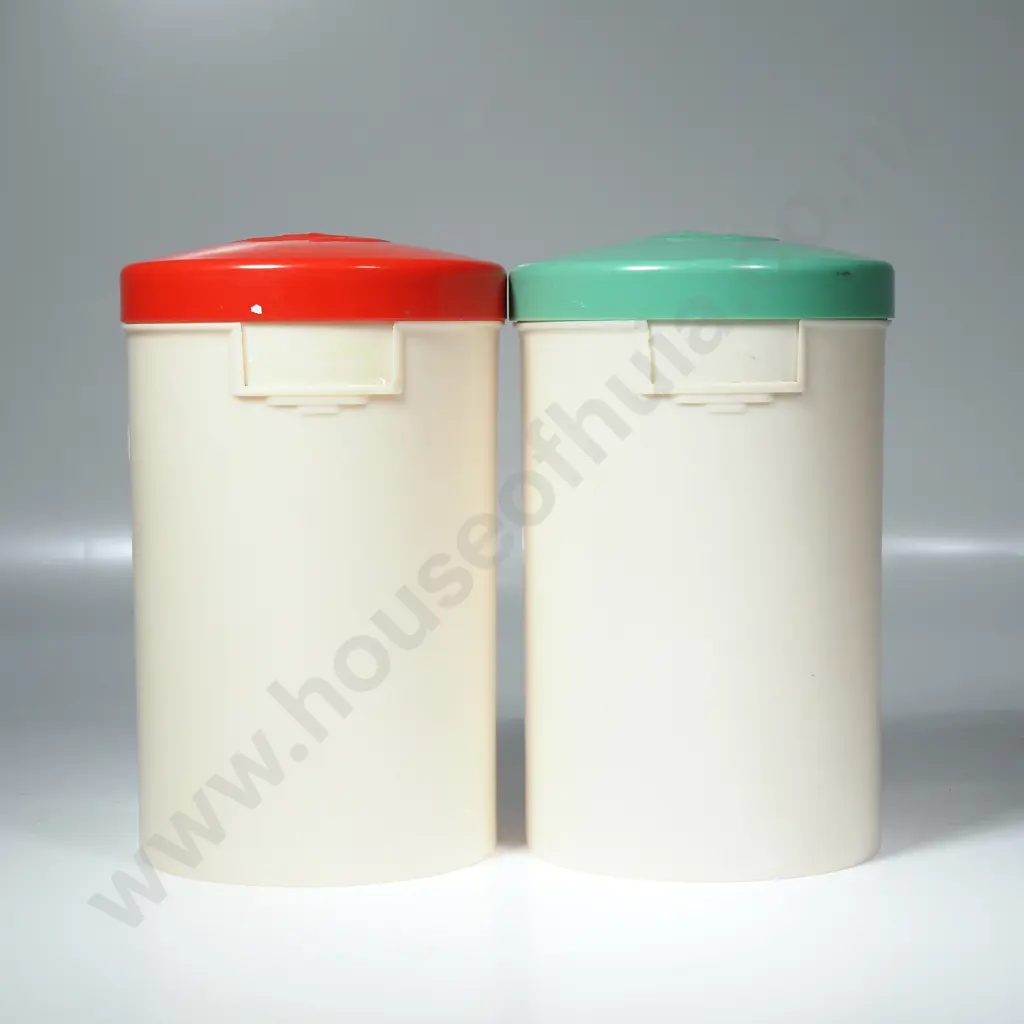 Pair of Vintage Plastic  Insulated Cannisters, Made by  Tiger Corporation, Originally  Kikuchi Seisakusho Corporation Image 1++