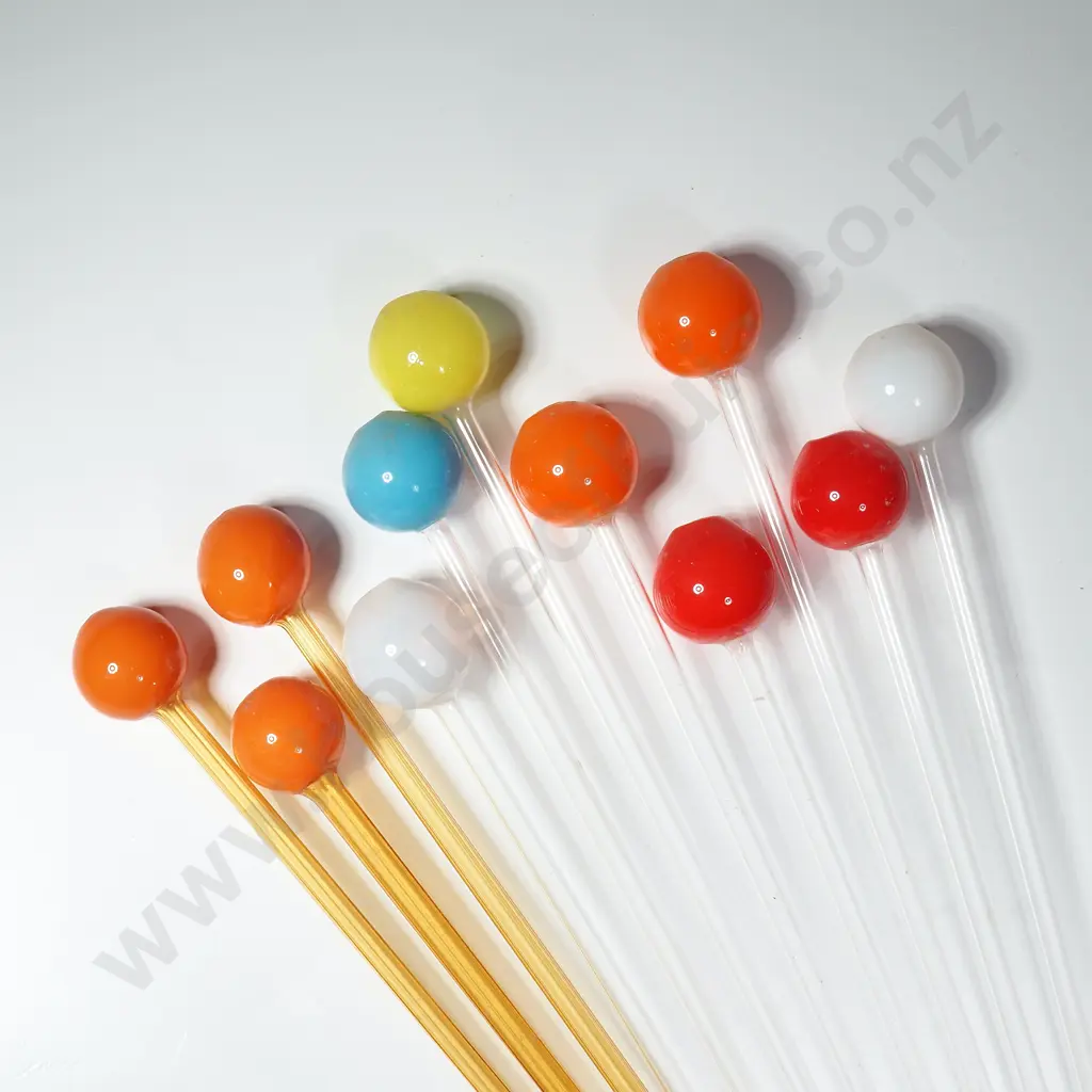 11 x Vintage hand Blown Glass Swizzle Sticks, 3 a/f Image 1++