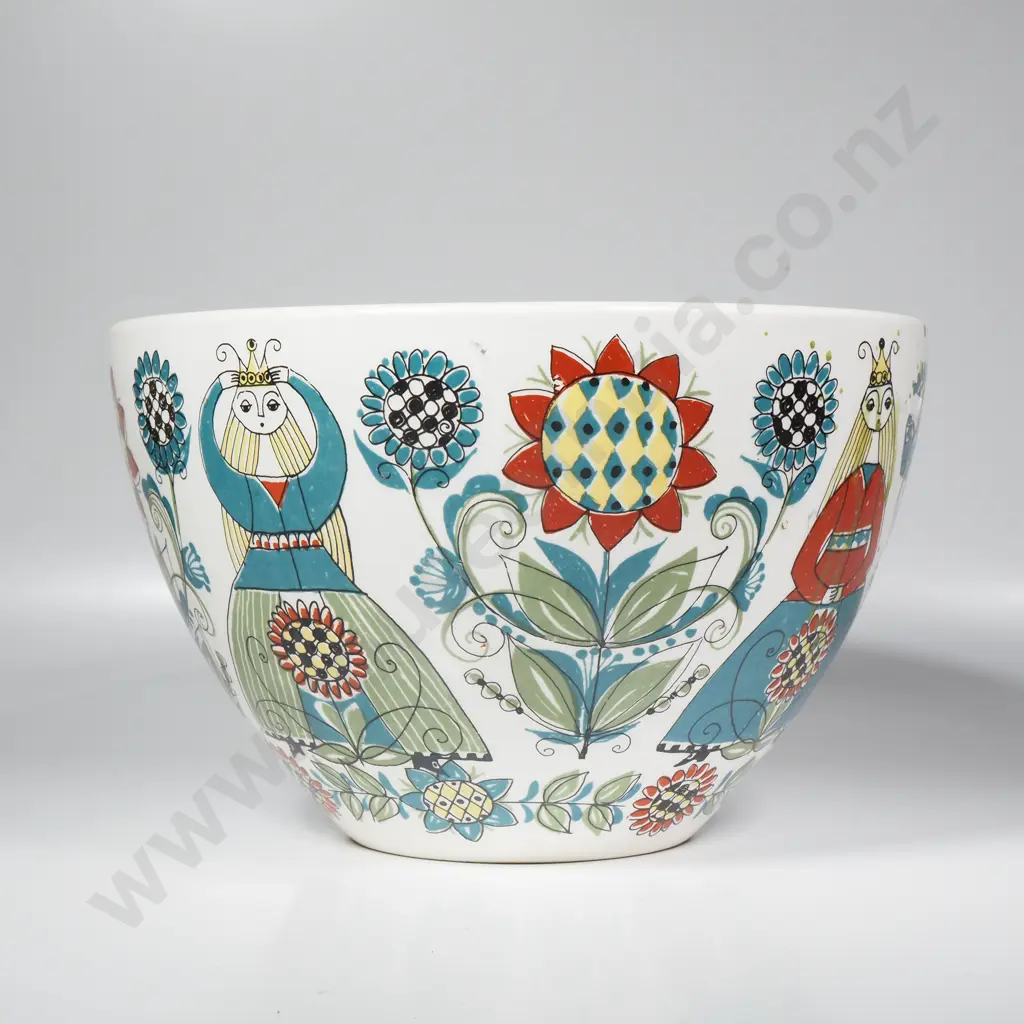 Large Figgjo Flint Serving Bowl in the Saga Pattern Designed in Norway w Hand Painted Silkscreen Design Image 1++