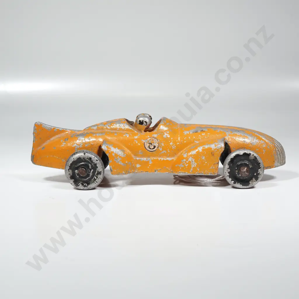 Vintage Cast Metal Toy Race Car, Marked No 8. Possibly Fun Ho Image 1++