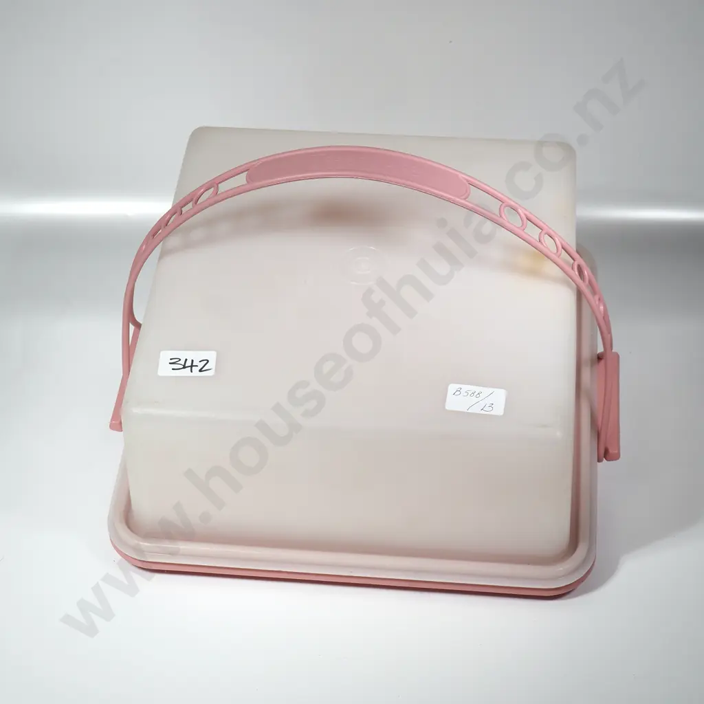 Vintage Tupperware cake carrier - Scarce Pink Colour Image 1++
