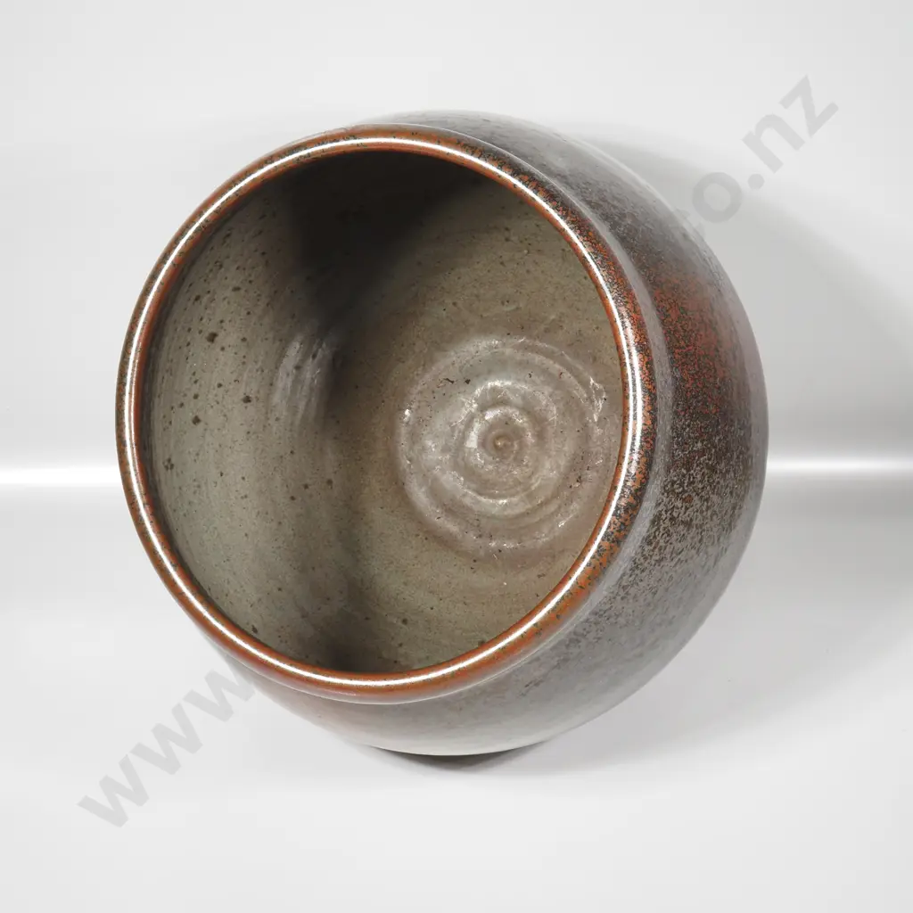 Attrib. Paul Fisher - Large Studio Pottery Planter / Vase in Tenmoku & Ash Glazes a/f Image 1++
