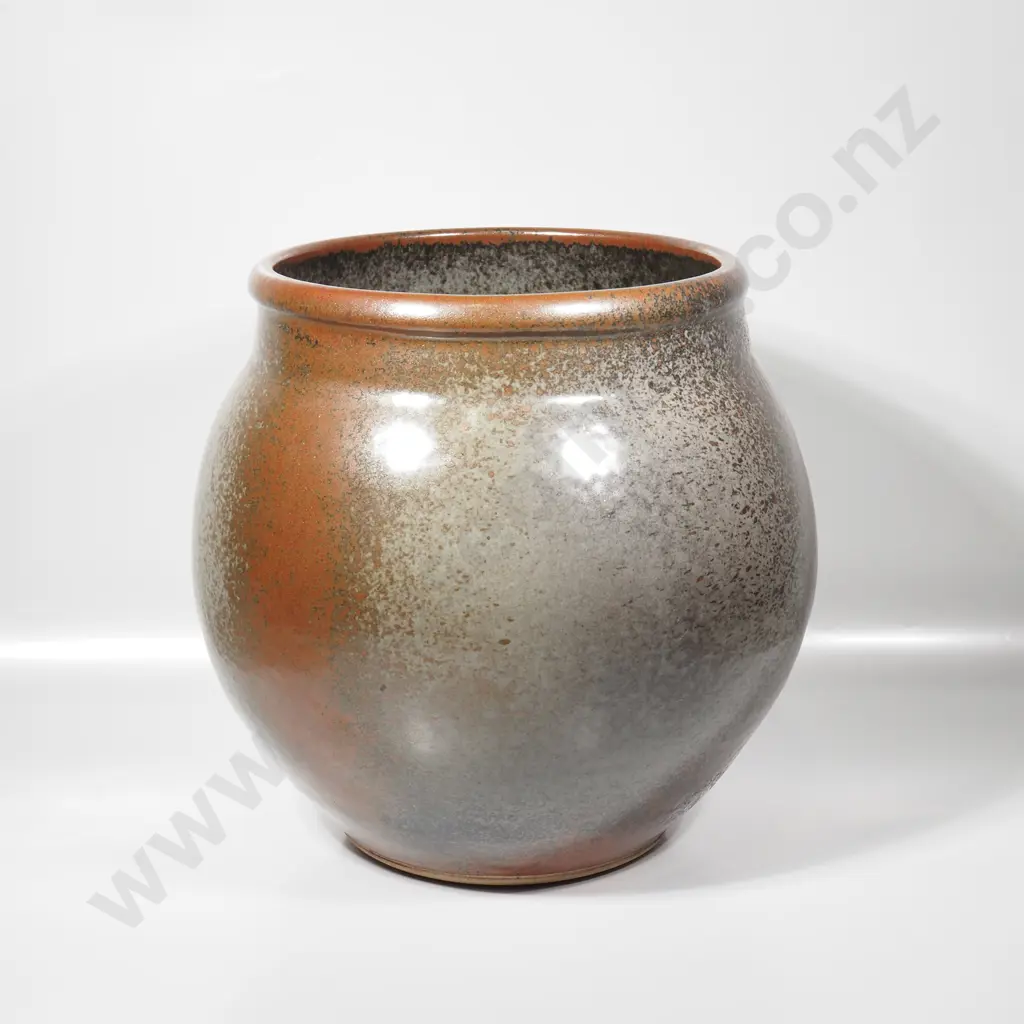 Attrib. Paul Fisher - Large Studio Pottery Planter / Vase in Tenmoku & Ash Glazes a/f Image 1++