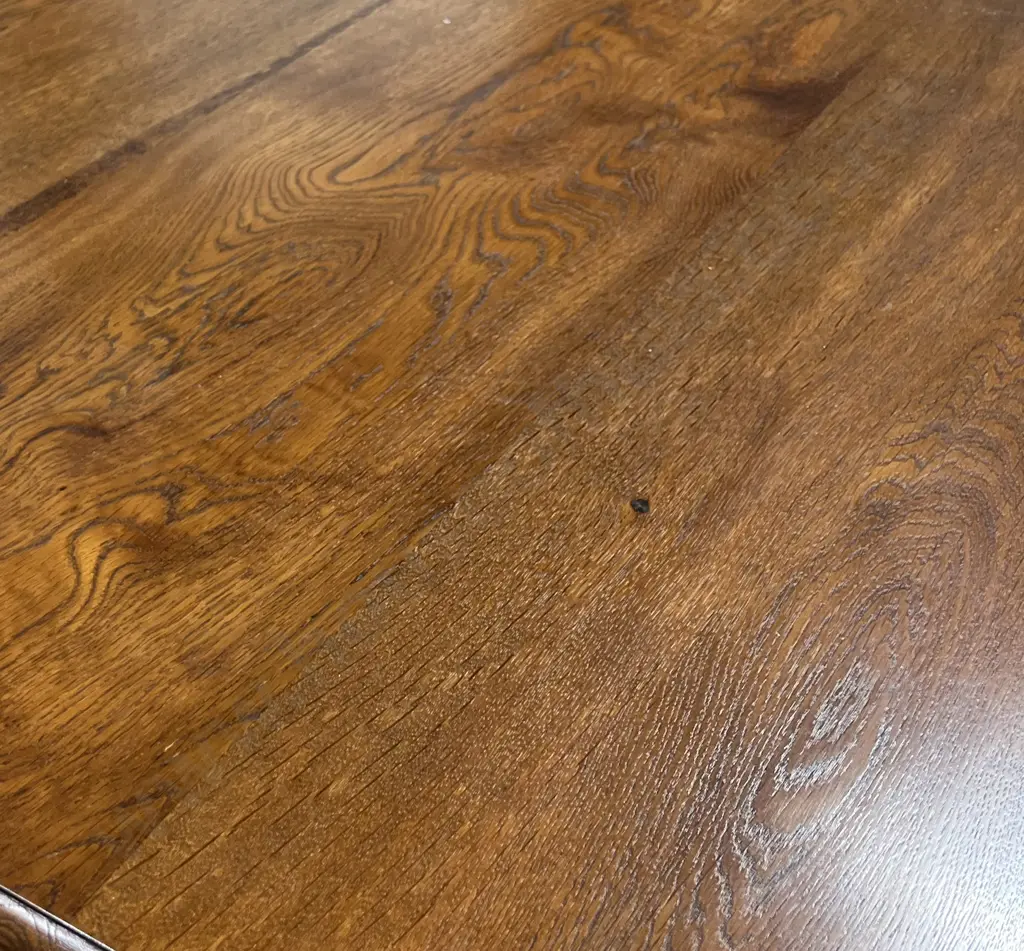 Vintage Oak Dining Table w Canted Corners on Four Turned Legs & Gadrooned Frieze, In Excellent Condition Image 1++