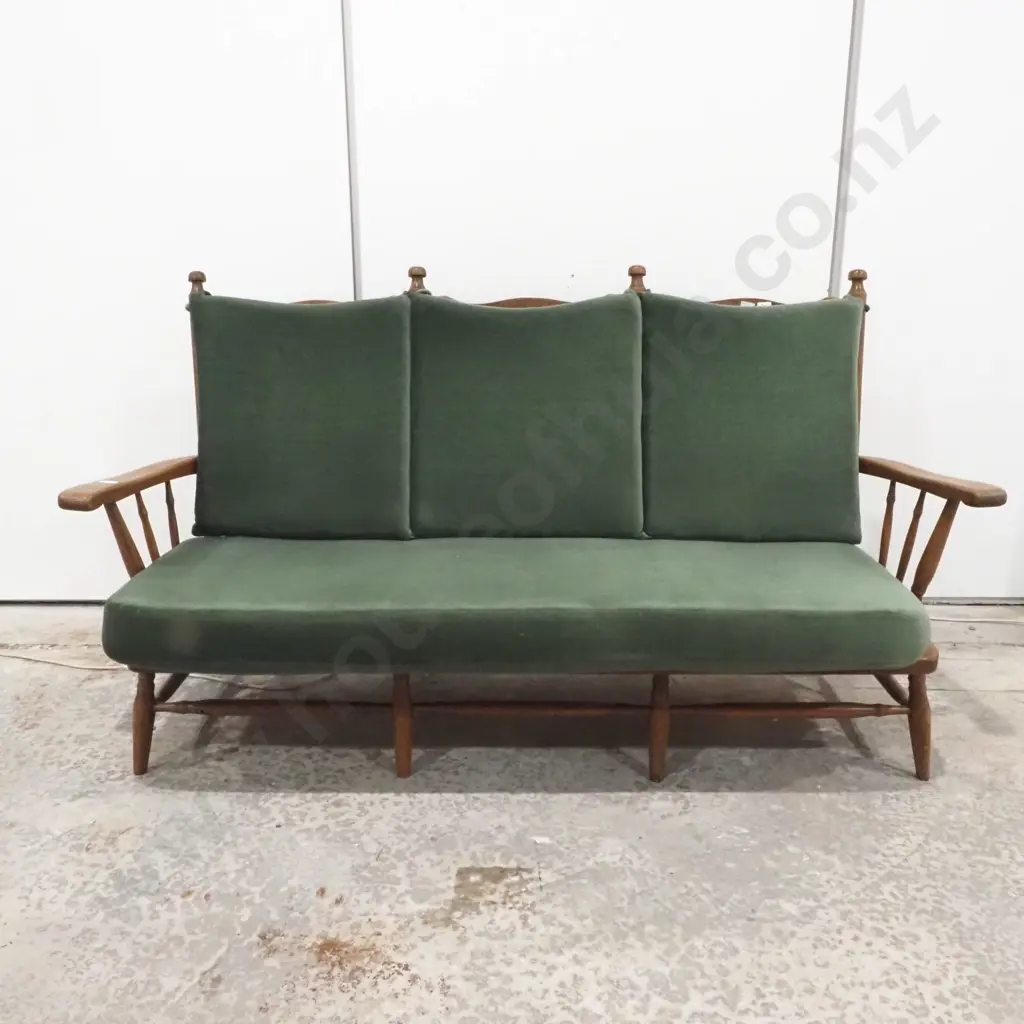 Mid Century Three Seater Elm Sofa - Circa 1960s, Likely Dutch Image 1++