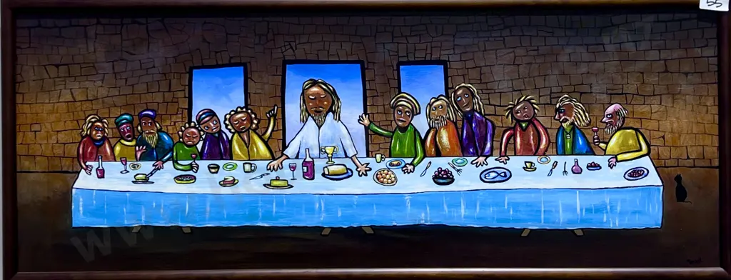 Keith Morant - The Last Supper, Acrylic on Board Image 1++