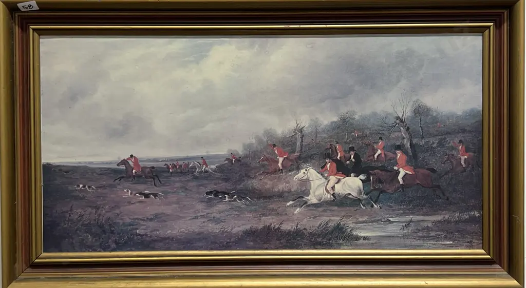 Artist Unknown - Fox Hunting Scene, Print Image 1++