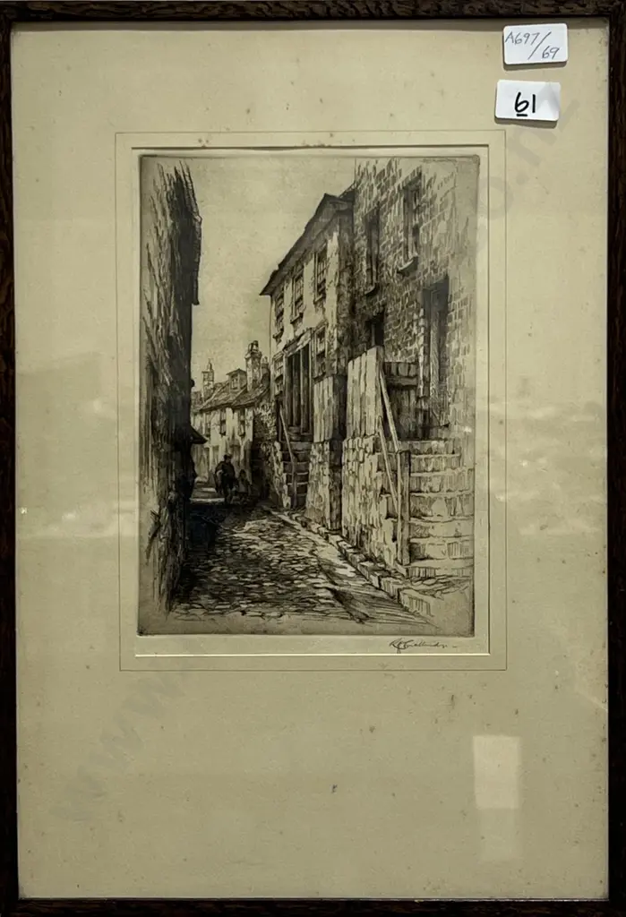 R.H.Smallridge - 'Laneway', Signed Etching Image 1++