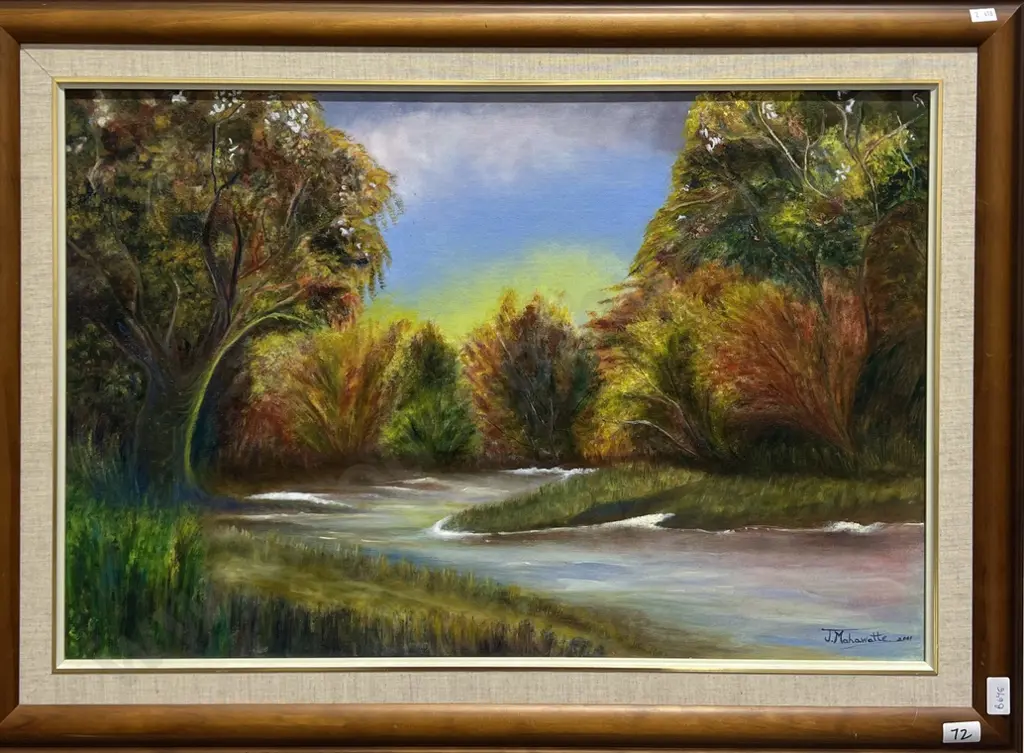 Jenny Mahawatte - Rainbow Stream, Acrylic on Canvas (2001) Image 1++