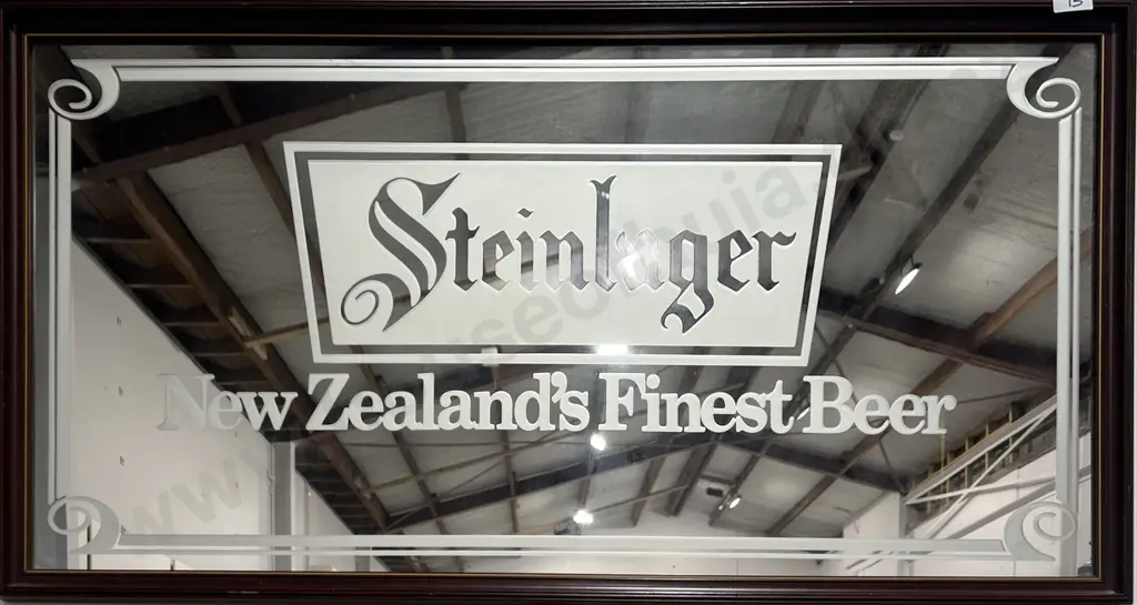 Large Framed Advertising  Mirror for Steinlager, New Zealand's Finest Beer Image 1++