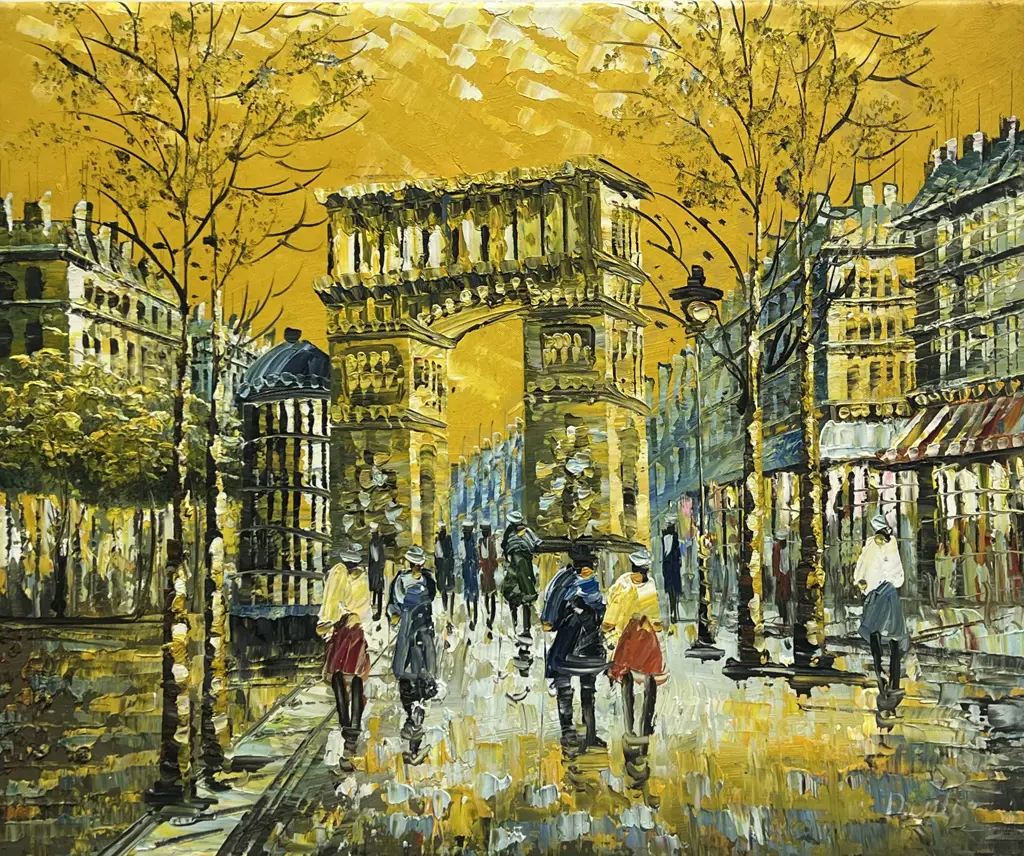 Parisian Style Oil Painting on Canvas - Arc de Triophe Image 1++